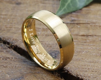 Wolframring, Herren Wolfram Ehering, Herren Gold Ehering, Gold Wolframring, Wolfram, Wolframband, personalisierter Ring
