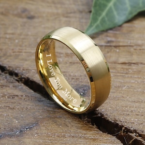 Engraved Promise Rings, Personalized Ring, Engraved Wedding Ring, Wedding Band, Valentines Day Gift, Custom Engraved Ring, Tungsten Band