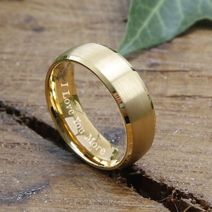 Tungsten Ring, Men's Tungsten Wedding Band, Men's Gold Wedding Band, Gold Tungsten Ring, Tungsten, Tungsten Band, Personalized Ring