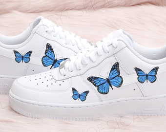 blue butterfly air force 1s