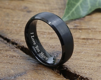 Tungsten Ring, Men's Tungsten Wedding Band, Men's Black Wedding Band, Black Tungsten Ring, Tungsten, Tungsten Band, Personalized Ring