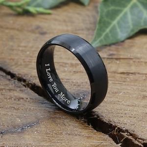 Christmas Gifts for Men Christmas Gift for Him Anniversary Gift Boyfriend Gift Personalized Gift Tungsten Ring Mens Rings Engraved Ring