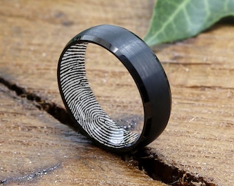 Fingerprint Ring Personalized ring for men Promise ring for him Valentines day Gift Anniversary gift for men Gift for boyfriend Wedding Gift