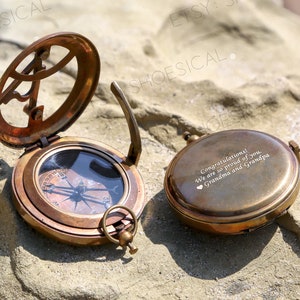 Gift for boat owners, Nautical Gift Custom compass with leather case, Engraved Compass, Personalized Compass Groomsmen Gift Fathers Day Gift