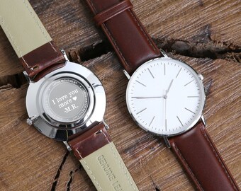 Groom Gift From Bride On Wedding Day, Engraved Mens Watch, Anniversary Gift for Him, Groom Gift, Gift For Groom From Bride Watch For Men BRN