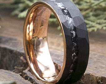 Wolframring, Meteoritring, Herrenring, Wolframring, Herrenring, Wolframband, Meteoritring, personalisierter Ring für Männer