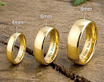 Mens Gold Wedding Ring, Men's Gold Tungsten Wedding Band, Men's Tungsten Ring, Men's Rose Gold Ring, Men's Gold Ring, Mens Wedding Band