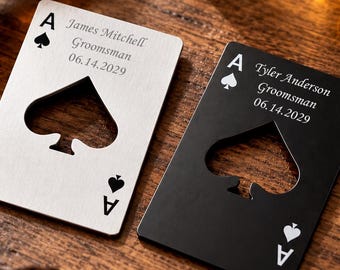 Ace of Spades Groomsmen Gift, Unique Bottle Opener for Wedding Party Cool Unique Groomsmen Gifts, Ace of Spades Bottle Opener for Men