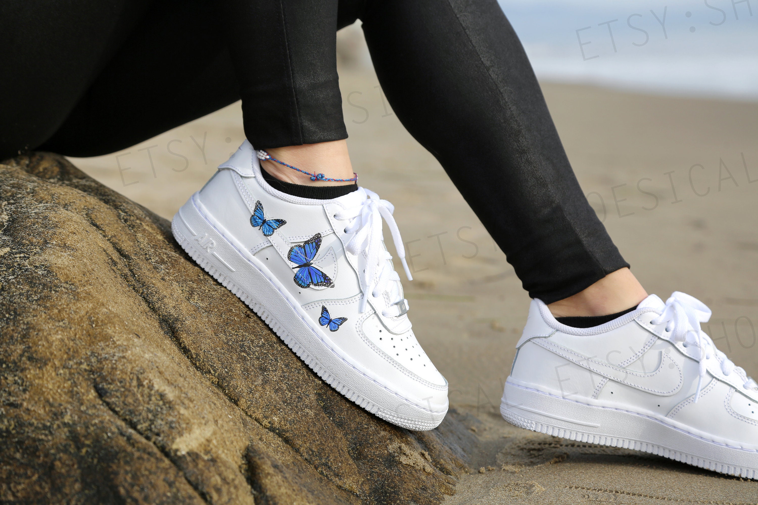 nike air force 1 blue butterfly