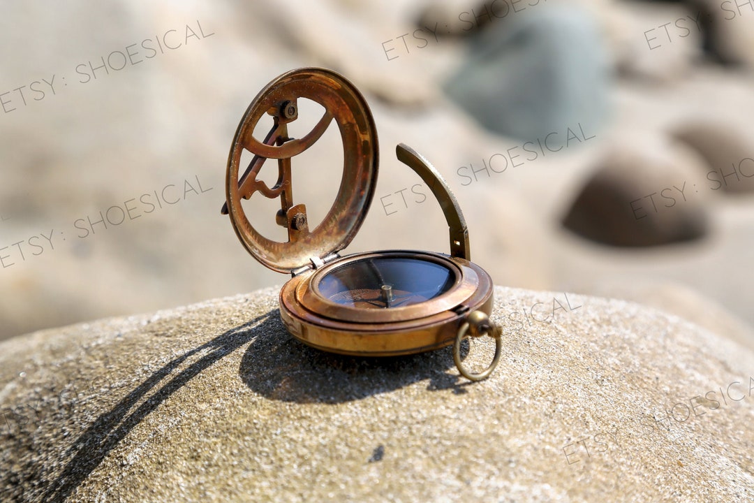 Gift for Boat Owners, Nautical Gift Custom Compass With Leather Case