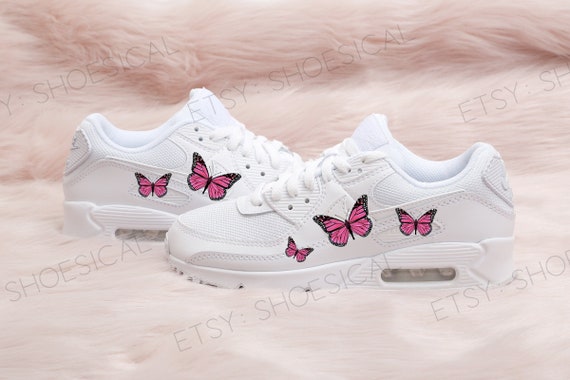 Custom Nike Air Max 90 Pink Butterfly 