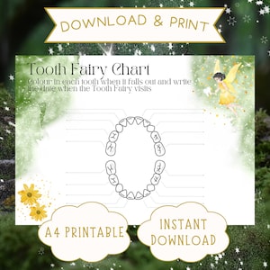 Printable Tooth Fairy Chart * Magical Tooth Loss Record for Kids ...