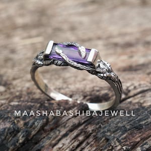 Tree Branches Amethyst Ring, 925 Sterling Silver Ring, Handmade Ring, Wedding Ring, Unique Design Ring, Nature Inspired Ring, Birthday Gift