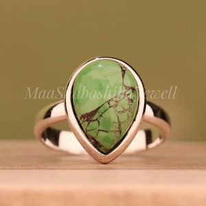 Green Copper Turquoise Ring, Turquoise Ring, 925 Sterling Silver Ring, Handmade Ring, Green Turquoise Ring, Statement Ring, Gift For Her