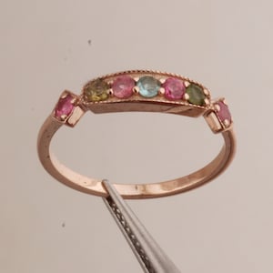 Natural Tourmaline Multi Ring, Minimal Ring, Engagement Ring, Rings For Women, Tourmaline Jewelry, Gift For Her, Wedding-Anniversary Gifts