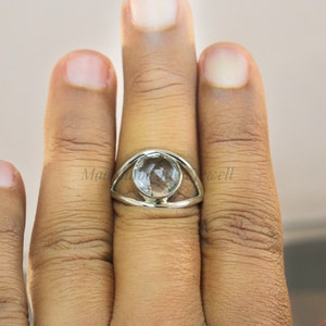 Clear Crystal Quartz Ring, Silver Clear Quartz Ring, Handmade Ring ...