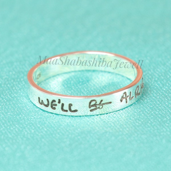 Engraved Sterling Silver Band Ring – Custom Personalized Valentine's Gift