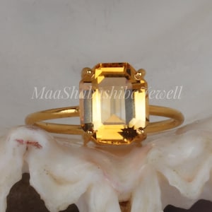 Genuine High Quality Citrine Ring, Antique Citrine Ring, Gold Ring, Handmade Jewelry, Solid 925 Sterling Silver Ring Citrine Birthstone Ring