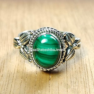 Malachite Ring, Oxidized Ring, Designer Ring, Green Malachite Ring, 925 Sterling Silver Ring, Promise Ring, Women Ring, Wanderlust Jewelry