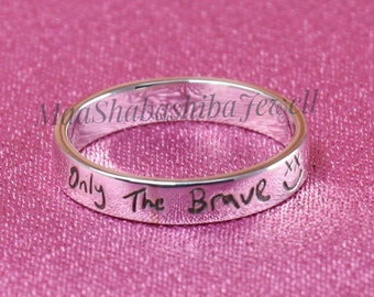 Engraved Stacking Ring, Personalized Name Ring, Custom Band