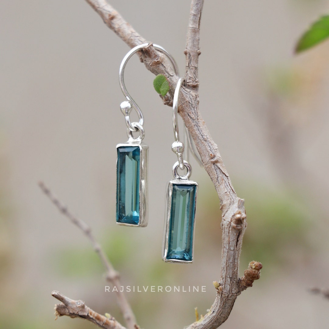 Luxury Silver Handmade Earrings with Hydro Gem Accents