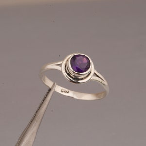 Natural Amethyst Ring, Silver Amethyst Ring, Handmade Ring, 925 Sterling Silver, February Birthstone, Women Ring, Dainty Ring, Gift For Her