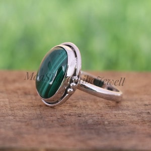 Malachite Ring, Gemstone Ring, Boho Ring, 925 Silver Ring, Green Malachite Ring, Ring For Women, Green Stone Ring, Malachite Jewelry