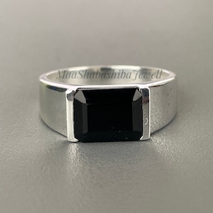 Black Onyx Men's Ring, Sterling Silver Men's Ring, Statement Ring, Signet Ring, Ring For Men and Women, Unisex Ring, Gift For Her, Onyx Ring