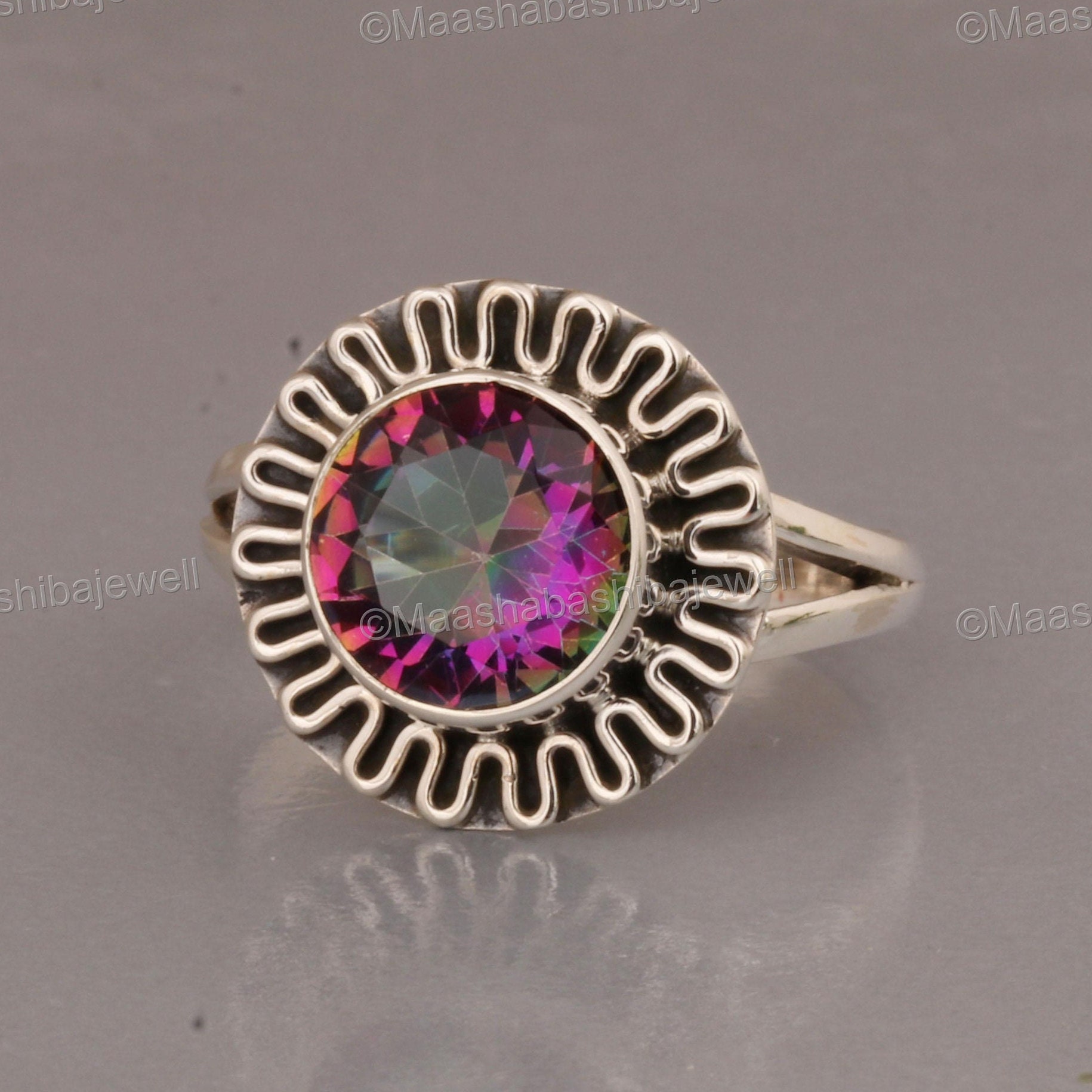 Precious Alexandrite Ring, Gemstone Ring, Blue Band Ring, 925 Sterling Silver Jewelry, Wedding Anniversary Gift, Ring For Her