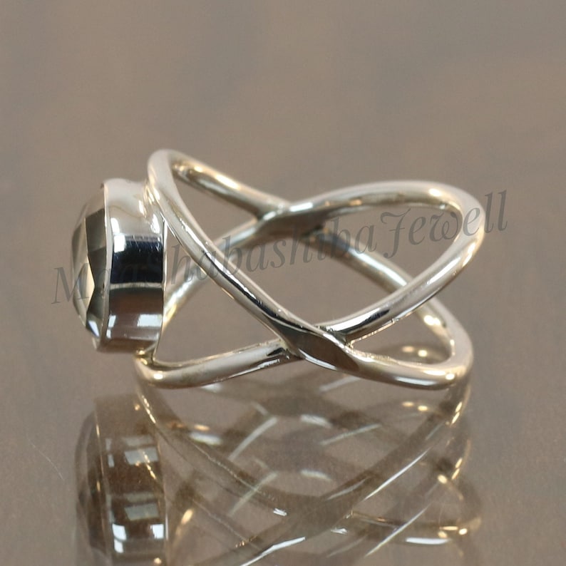 Clear Crystal Quartz Ring Silver Clear Quartz Ring Handmade Etsy