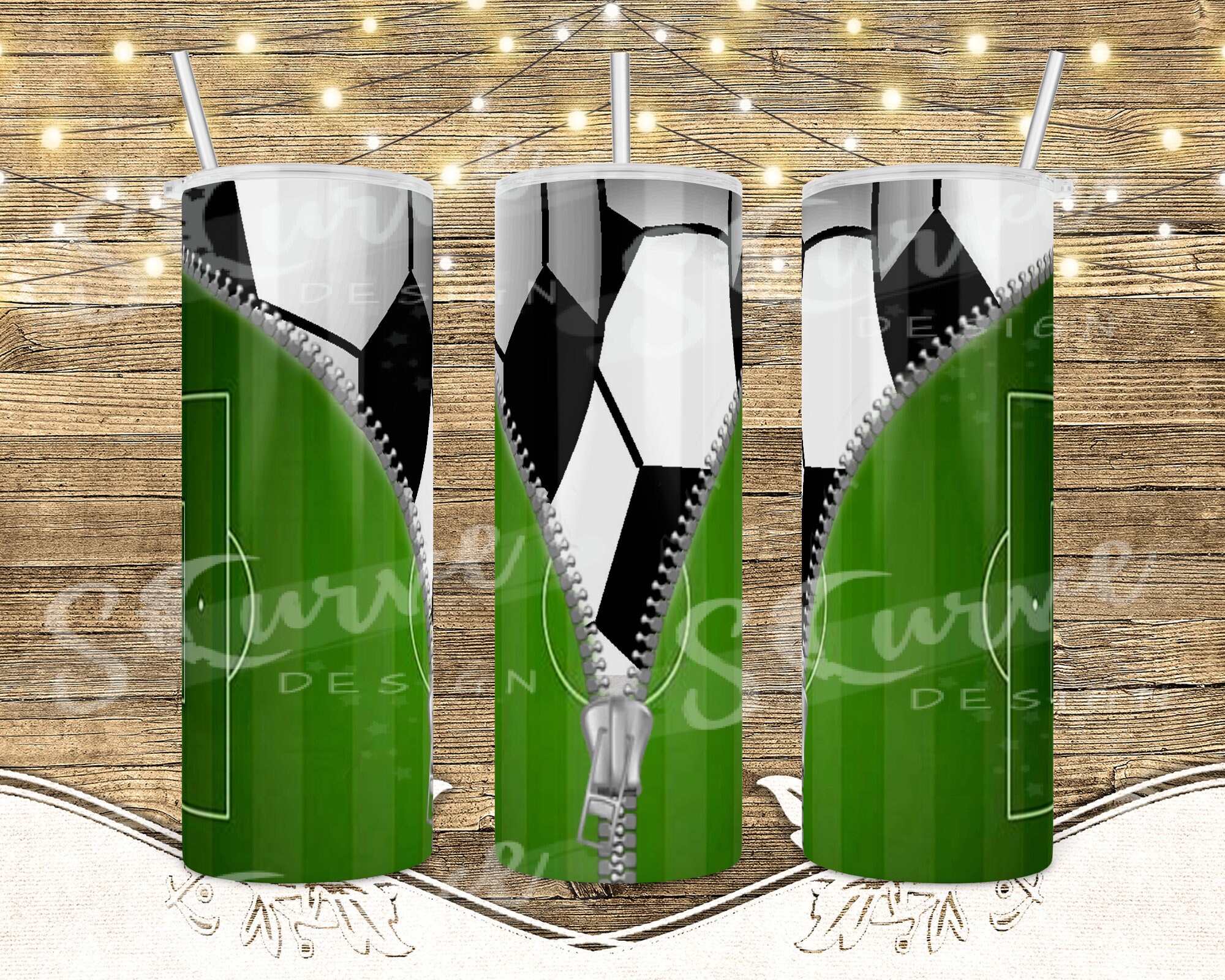 Sublimatie Tumbler DesignSoccer Field Soccer Ball Zipper Life Etsy