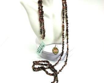 Tourmaline long necklace set