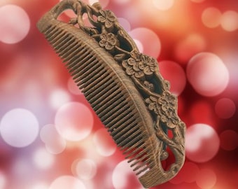 Discover the charm of a bygone era with this exquisite vintage wooden comb, meticulously hand-carved  before the 1970s