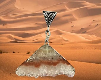Natural slice of Stalagmite Pendant (triangle)