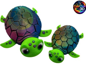 Articulated Turtle Fidget Toy – Cute Flexible 3D Printed Turtle – Desk Toy, Stress Relief Gift, Stocking Stuffer, Kids & Adults