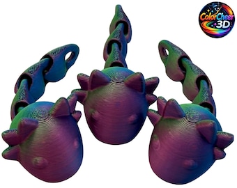 Flexi Axolotl Keychain | Articulated 3D Printed Fidget Toy | Cute Sensory Desk Toy | Rainbow Filament Stress Relief | ADHD Anxiety Gift