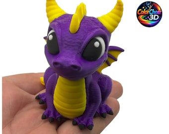 Cute Dragon Figurine - 3D Printed Dragon – Fantasy Desk Decor – Gamer Gift – Dragon Lover Gift – Collectible Dragon
