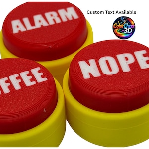 Custom Funny Button Fidget – Personalized Desk Toy – Panic Nope Coffee Buttons – Office Gift – Stress Relief Clicker