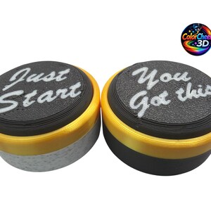 Motivation Button Fidget – Good Vibes, You Got This, Just Start – Personalized Desk Toy, Productivity Boost, Office Gift