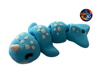 Cute Mini Narwhal Fidget Toy – Articulated 3D Printed Desk Toy – Pocket Companion – Gift for Kids & Adults