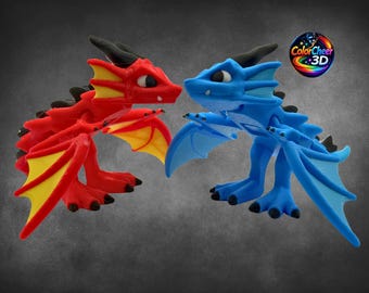 Articulated Dragon 3D Print - Flexi Dragon Toy – Fidget Dragon Figure – Desk Toy – Fantasy Gift – Color Options