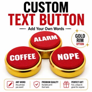 Custom Funny Button Fidget – Personalized Desk Toy – Panic Nope Coffee Buttons – Office Gift – Stress Relief Clicker
