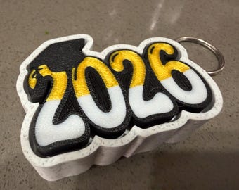 2026 Graduation Keychain – Marble Base – Class of 2026 Gift – Graduation Cap Keychain – Senior Gift – Grad Keepsake