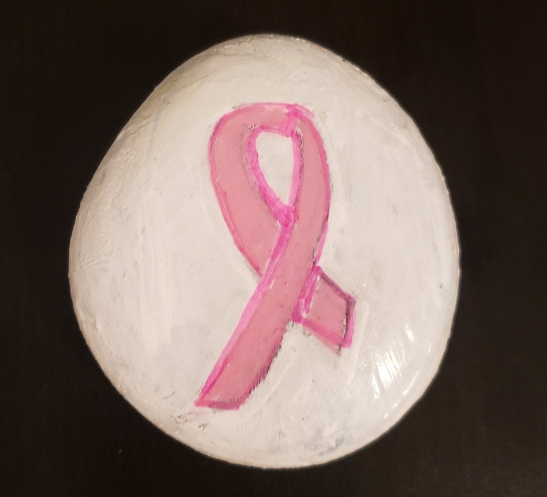 Breast Cancer Painted Rock - Etsy