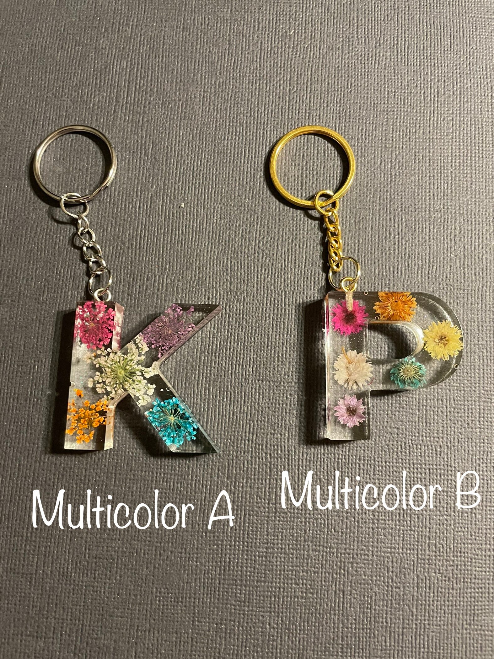 Resin Flower Letter Keychains With Tassel Etsy UK