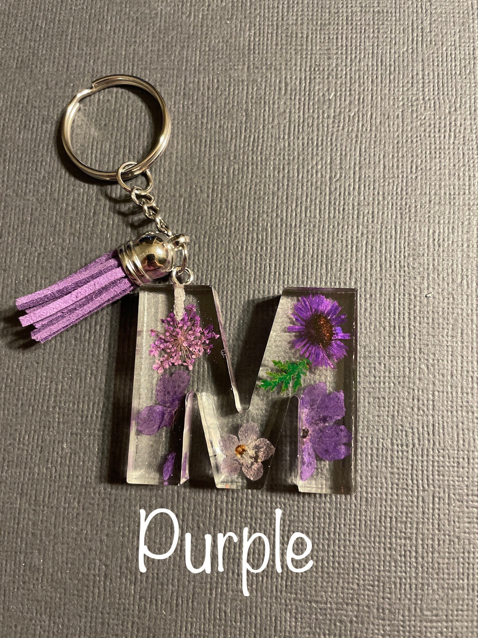 Resin Flower Letter Keychains With Tassel Etsy UK
