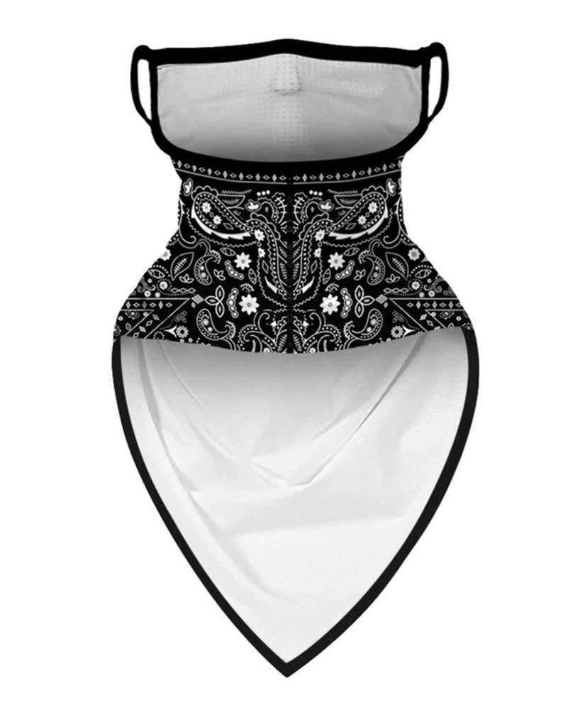 BANDANA FACE MASK with Ear Loops Comfortable Face Covering Etsy