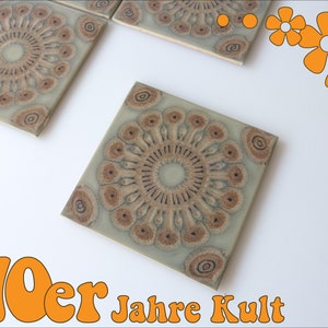 Original 70s tile with ornamental pattern in grey