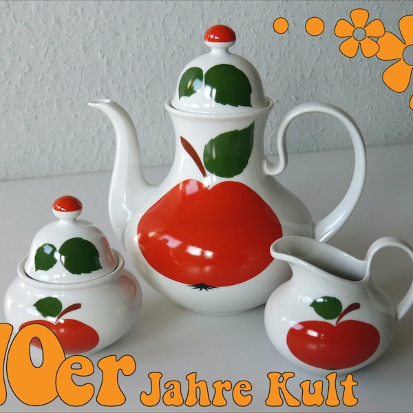 70er Kaffeekern mit Apfeldekor