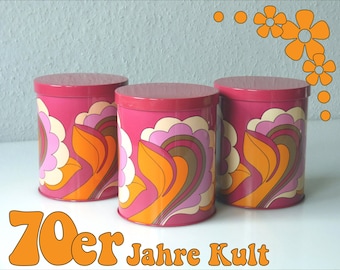 Drei Pop Art Blechdosen der 70er